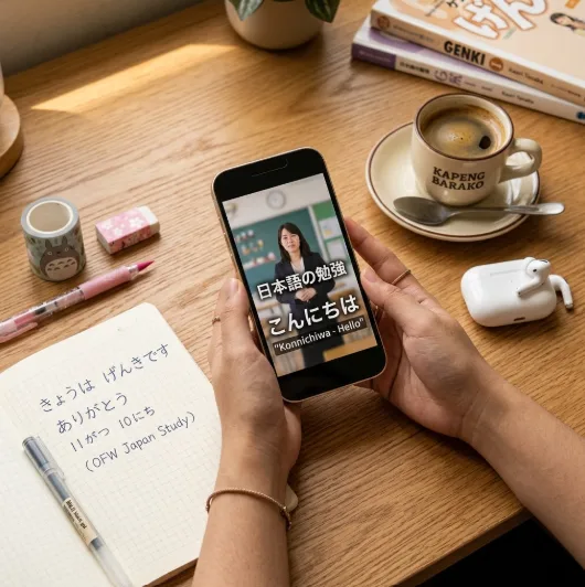 Studying Japanese on a smartphone